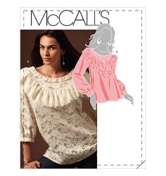 5930 SWEET PULLOVER PEASANT YOKE LACY TOPS PATTERN 16-22